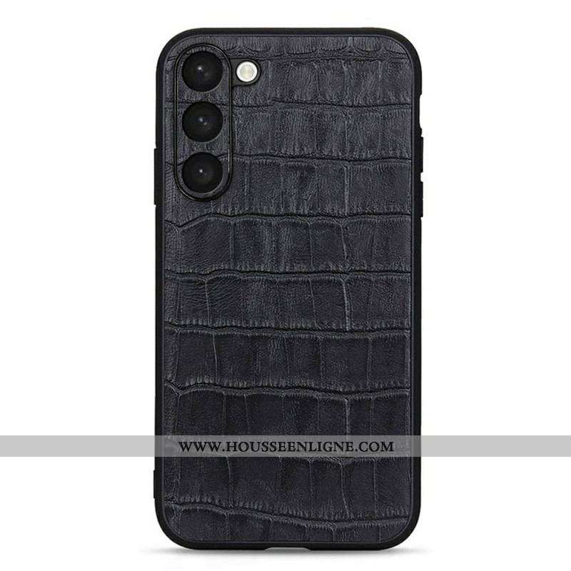 Coque Samsung Galaxy S23 Plus 5G Véritable Cuir Style Crocodile