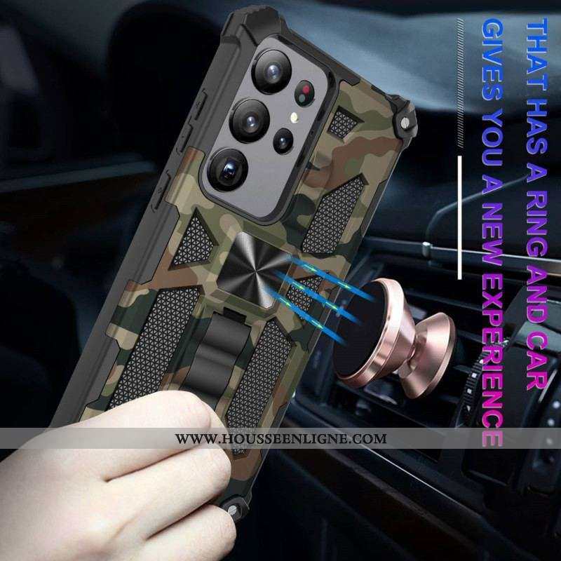 Coque Samsung Galaxy S23 Ultra 5G Camouflage Support Amovible