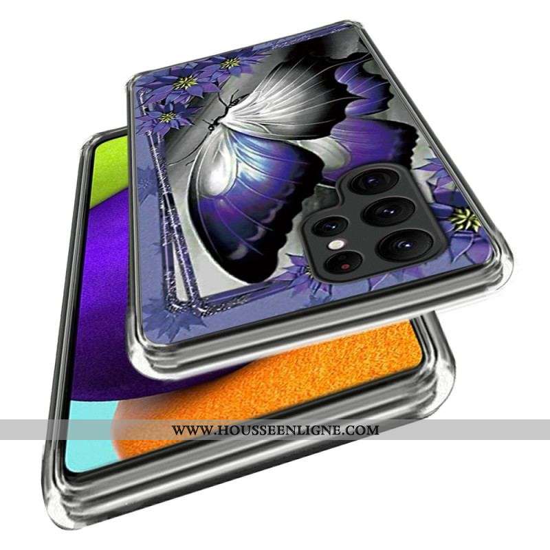 Coque Samsung Galaxy S23 Ultra 5G Papillon Violet