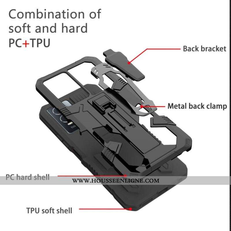 Coque Samsung Galaxy S23 Ultra 5G Robot avec Pince Ceinture