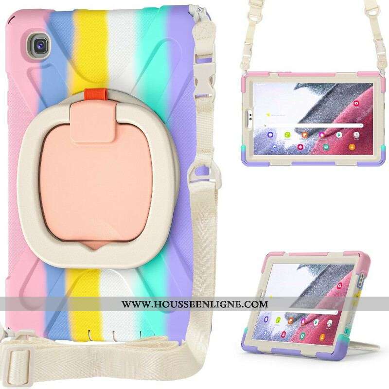 Coque Samsung Galaxy Tab A7 Lite Multi-Fonctionnelle Bandoulière Color