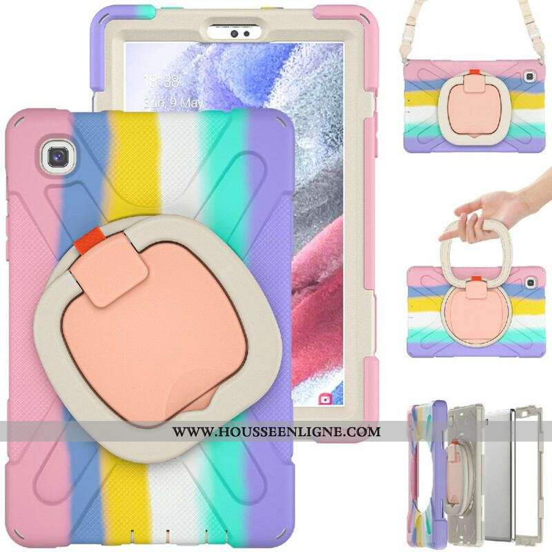 Coque Samsung Galaxy Tab A7 Lite Multi-Fonctionnelle Bandoulière Color