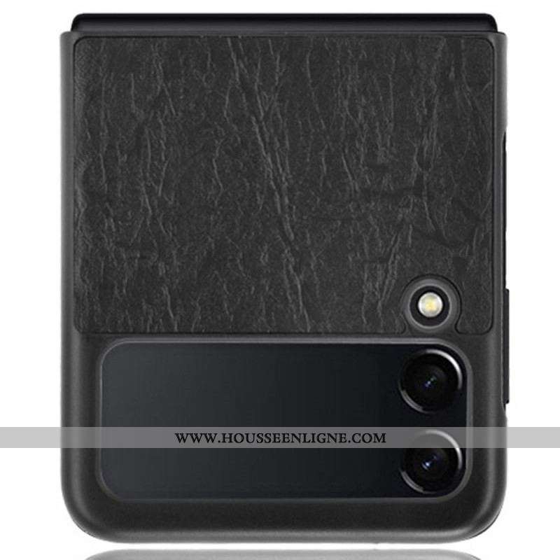 Coque Samsung Galaxy Z Flip 3 5G Effet Cuir Design