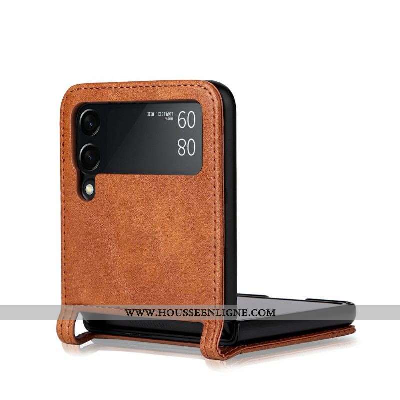 Coque Samsung Galaxy Z Flip 3 5G Style Cuir Vintage Porte-Carte