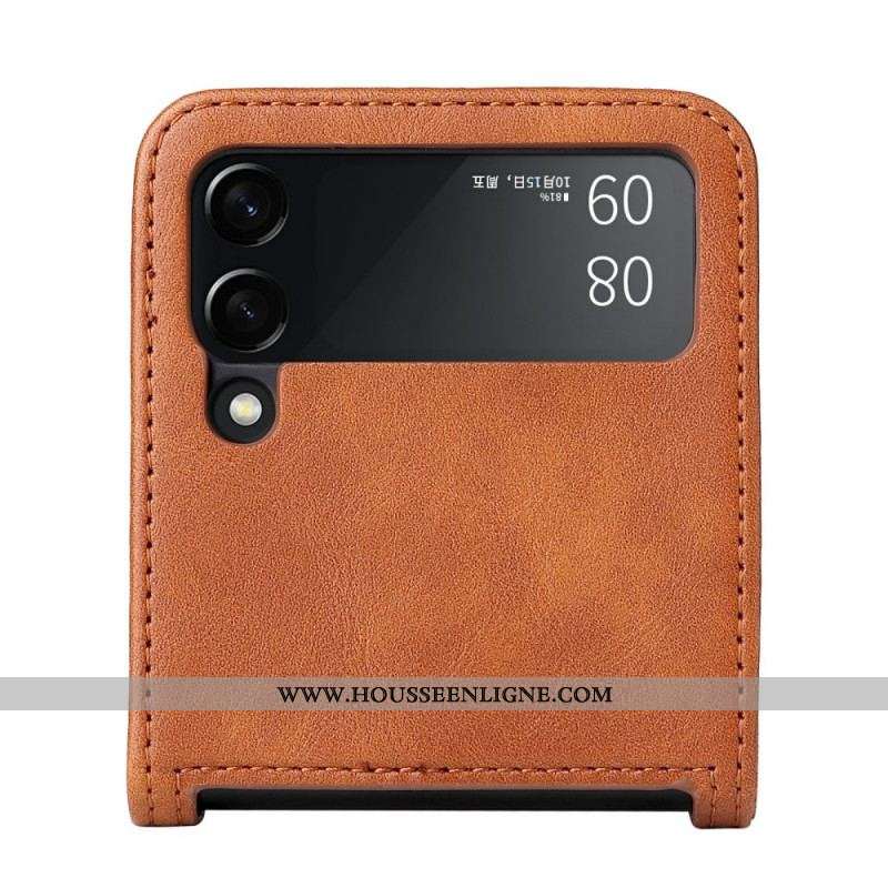 Coque Samsung Galaxy Z Flip 3 5G Style Cuir Vintage Porte-Carte