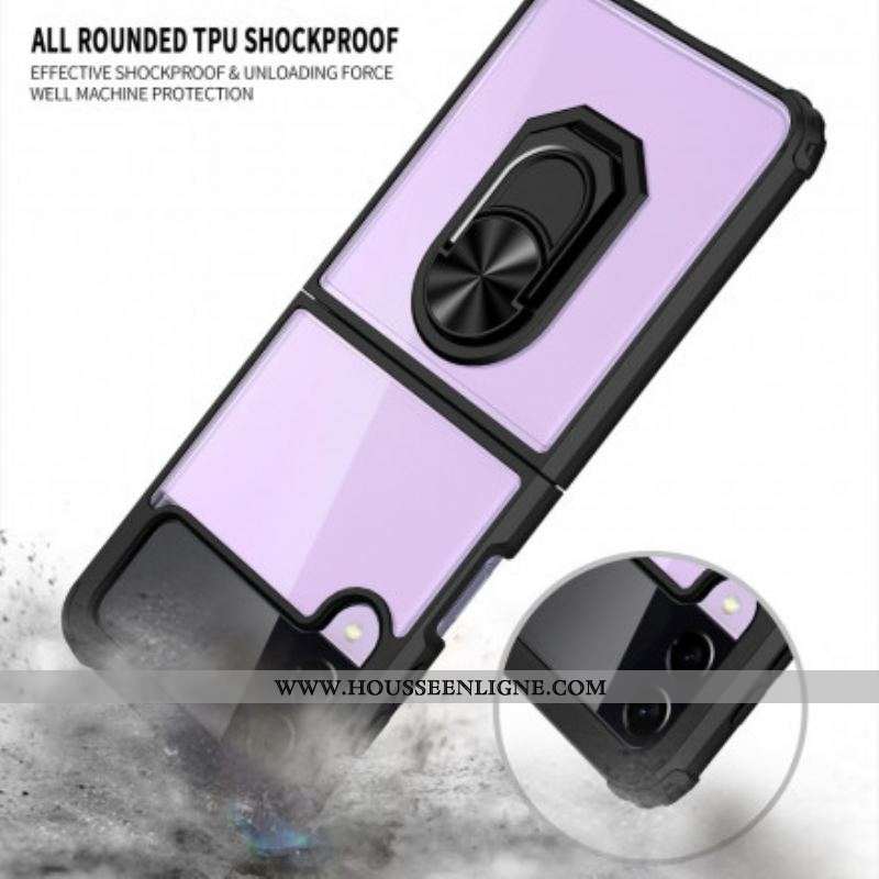 Coque Samsung Galaxy Z Flip 3 5G Transparente Anneau Métal