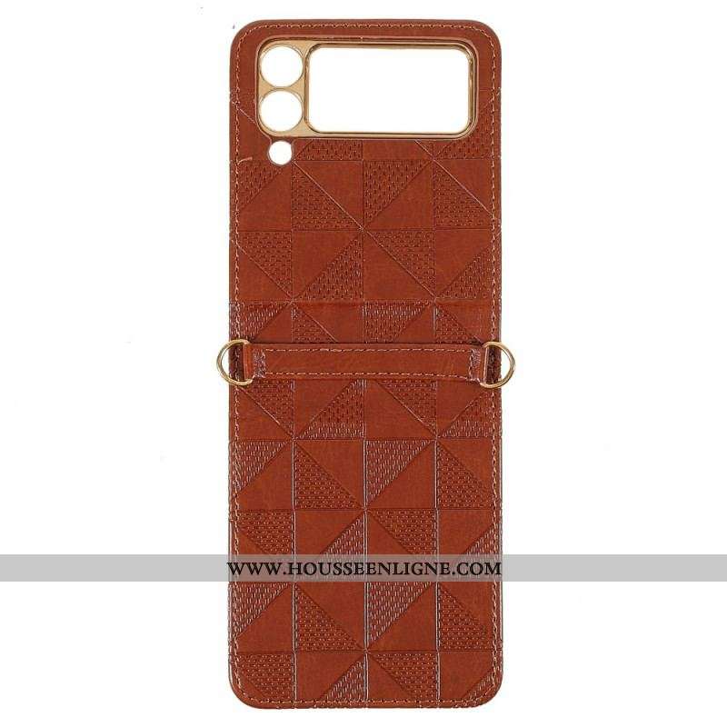 Coque Samsung Galaxy Z Flip 3 5G à Cordon Simili Cuir