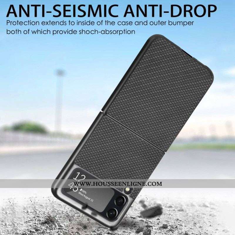 Coque Samsung Galaxy Z Flip 4 Fibre Carbone Texturée