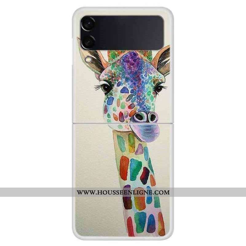 Coque Samsung Galaxy Z Flip 4 Girafe Colorée