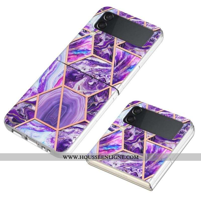 Coque Samsung Galaxy Z Flip 4 Marbre Géométrique