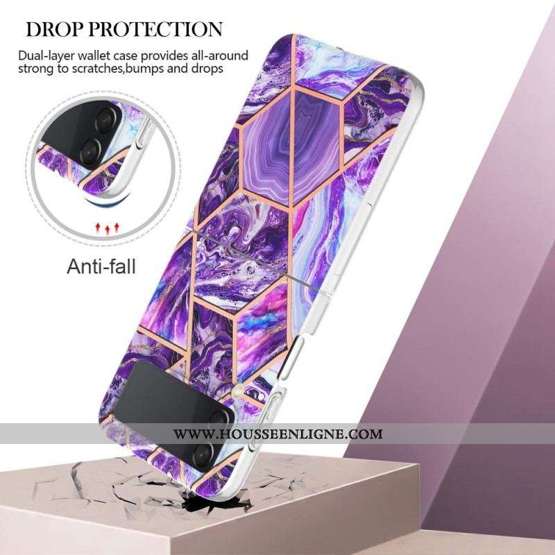 Coque Samsung Galaxy Z Flip 4 Marbre Géométrique