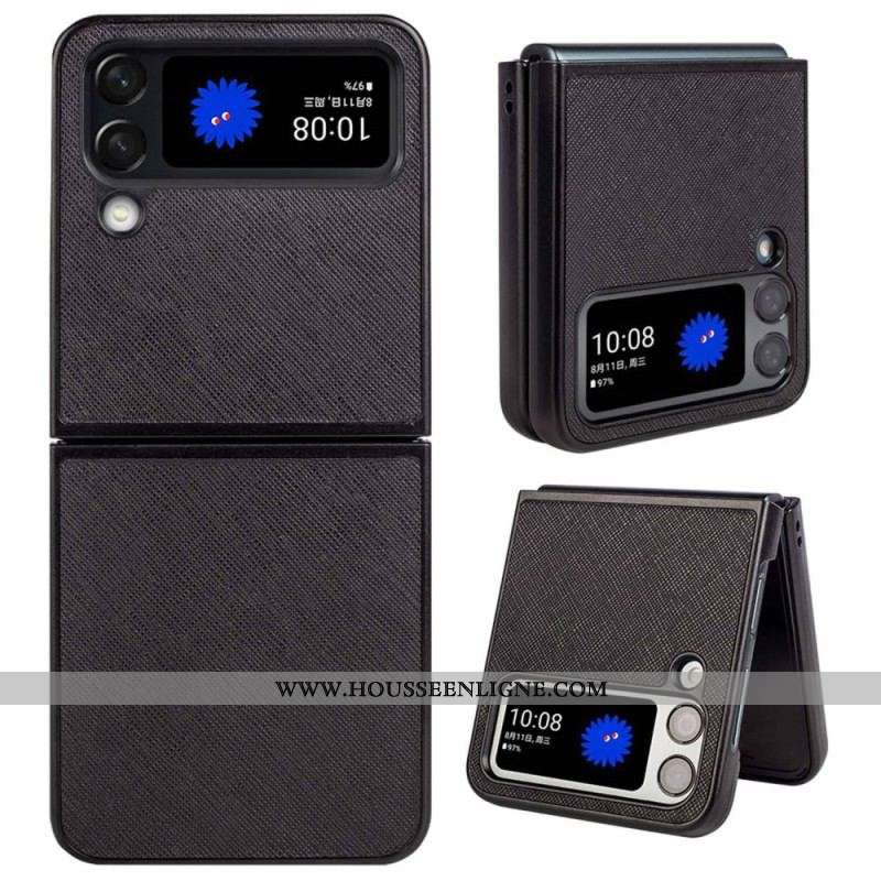 Coque Samsung Galaxy Z Flip 4 Simili Cuir Texturé