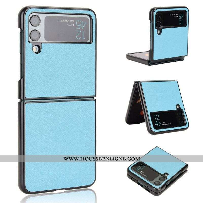 Coque Samsung Galaxy Z Flip 4 Texture Cuir Litchi