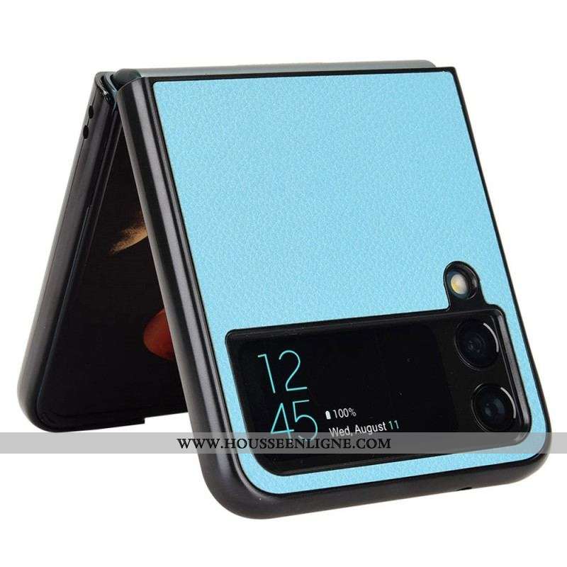 Coque Samsung Galaxy Z Flip 4 Texture Cuir Litchi