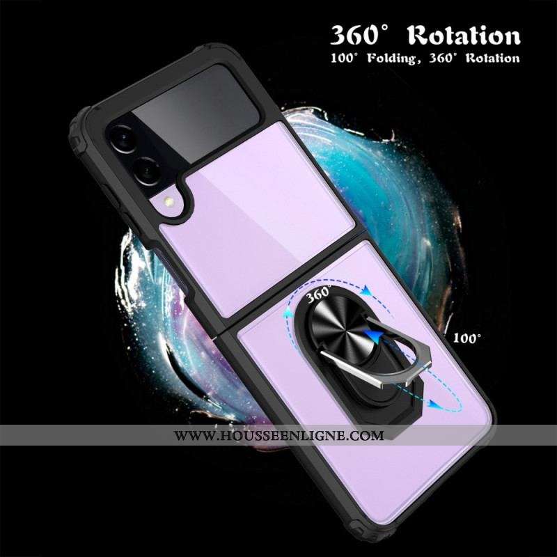 Coque Samsung Galaxy Z Flip 4 Transparente Anneau Métal