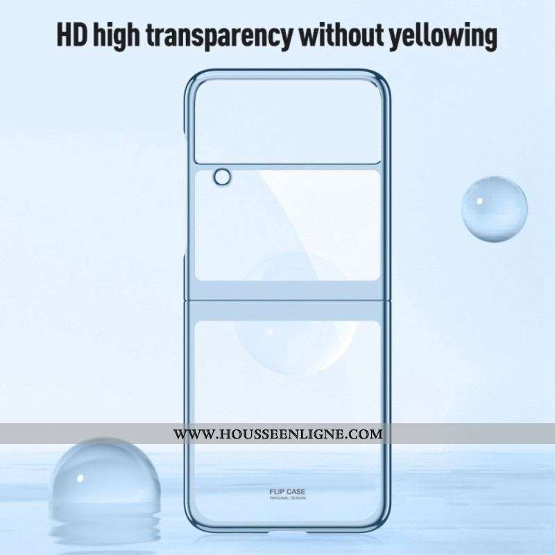 Coque Samsung Galaxy Z Flip 4 Transparente Contours Métallique