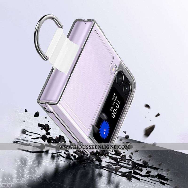 Coque Samsung Galaxy Z Flip 4 Transparente avec Anneau