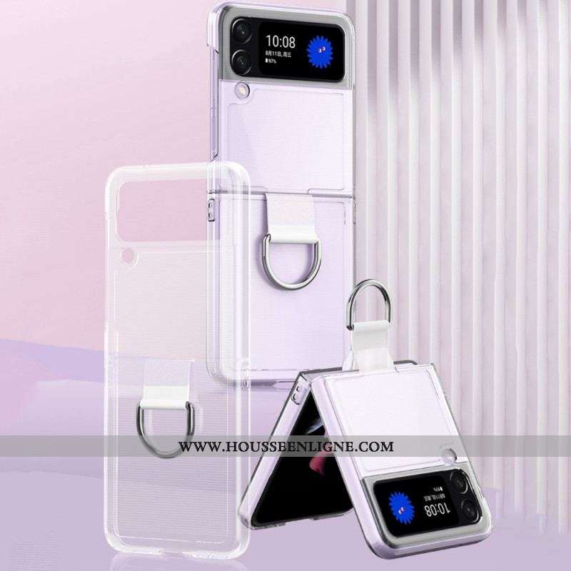 Coque Samsung Galaxy Z Flip 4 Transparente avec Anneau