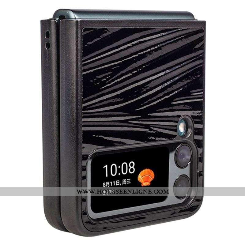 Coque Samsung Galaxy Z Flip 4 Véritable cuir Texture Ondulé