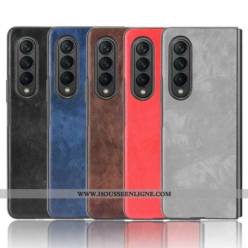 Coque Samsung Galaxy Z Fold 3 5G Effet Cuir Litchi