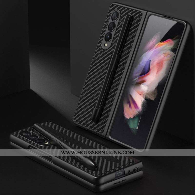 Coque Samsung Galaxy Z Fold 3 5G Fibre Carbone Porte-Stylet GKK