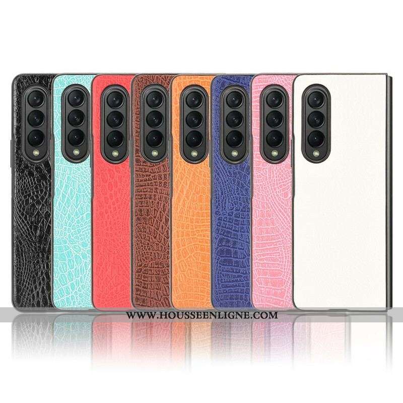 Coque Samsung Galaxy Z Fold 3 5G Simili Cuir Crocodile