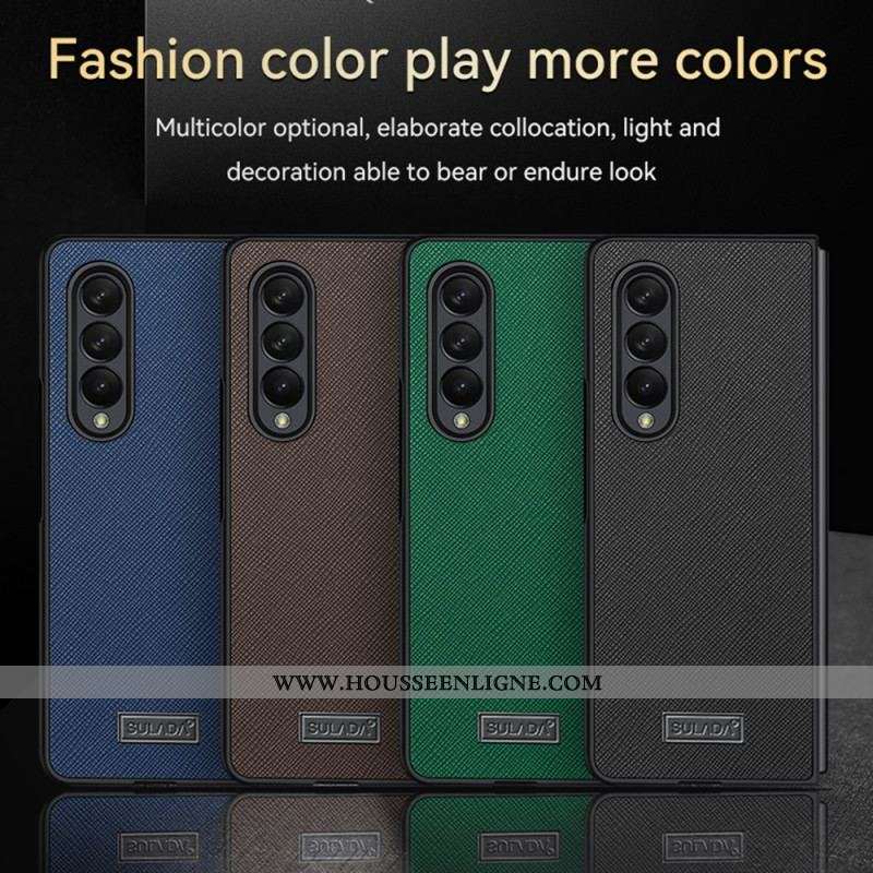 Coque Samsung Galaxy Z Fold 3 5G Simili Cuir Texturé SULADA