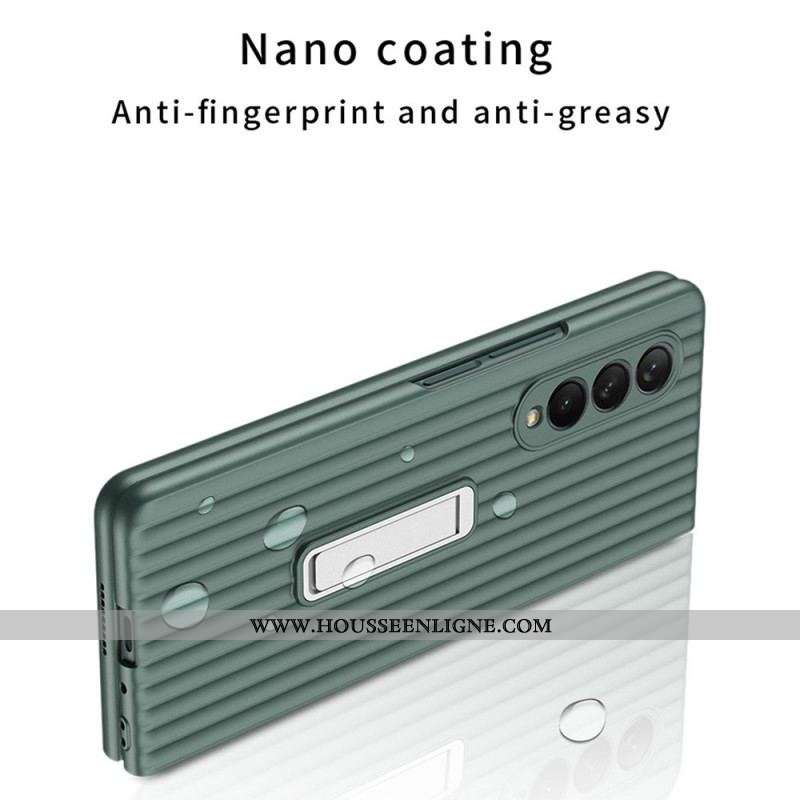 Coque Samsung Galaxy Z Fold 3 5G Texturée Support et Protecteur Écran GKK