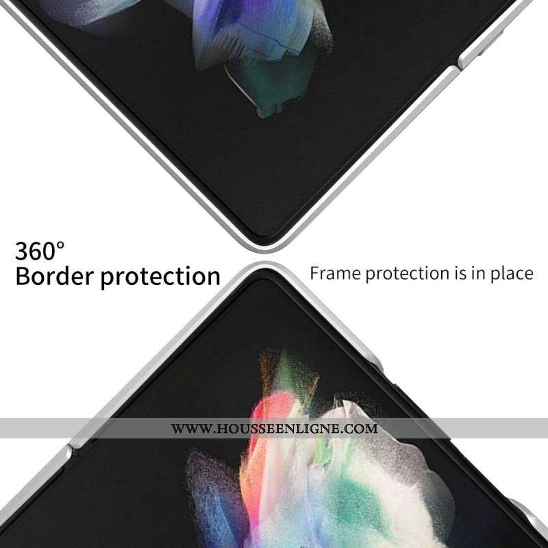 Coque Samsung Galaxy Z Fold 3 5G Texturée Support et Protecteur Écran GKK