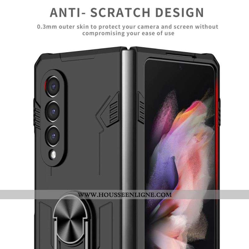 Coque Samsung Galaxy Z Fold 4 Bi-matière et Anneau Rotatif