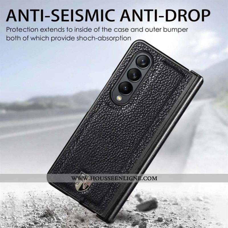 Coque Samsung Galaxy Z Fold 4 CASENEO Cuir Écusson