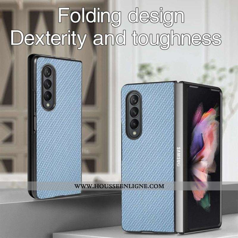 Coque Samsung Galaxy Z Fold 4 Fibre de Carbone Effet Tissé