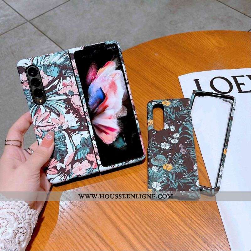 Coque Samsung Galaxy Z Fold 4 Fleurs Papier Peint