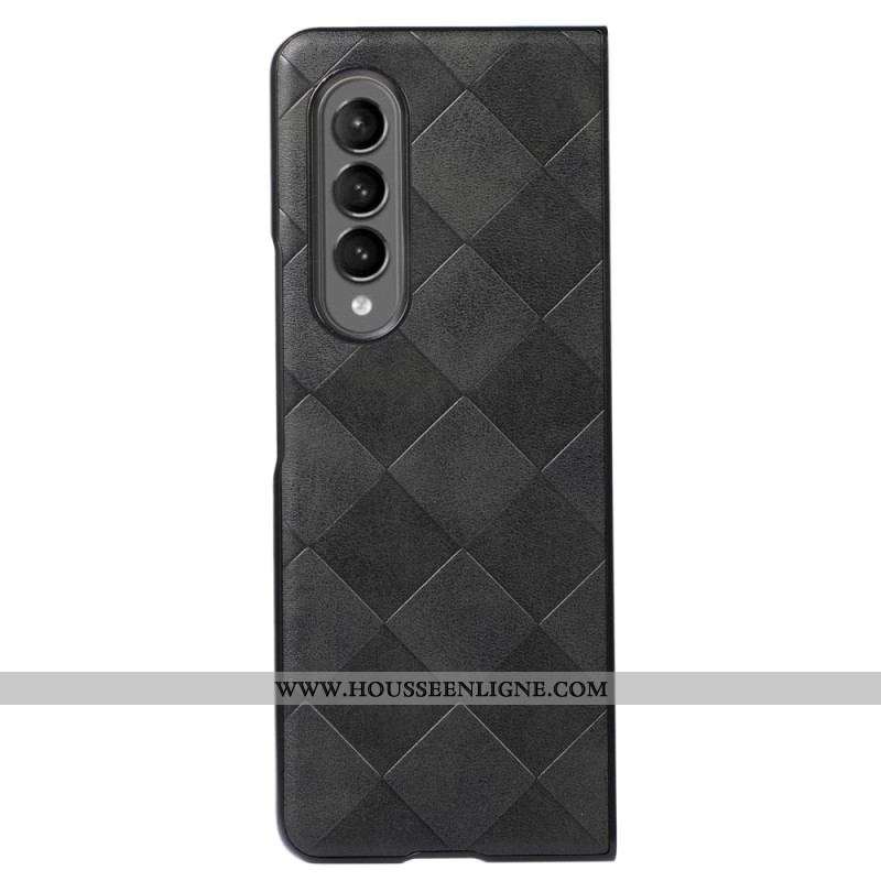 Coque Samsung Galaxy Z Fold 4 Simili Cuir Motif Carreaux