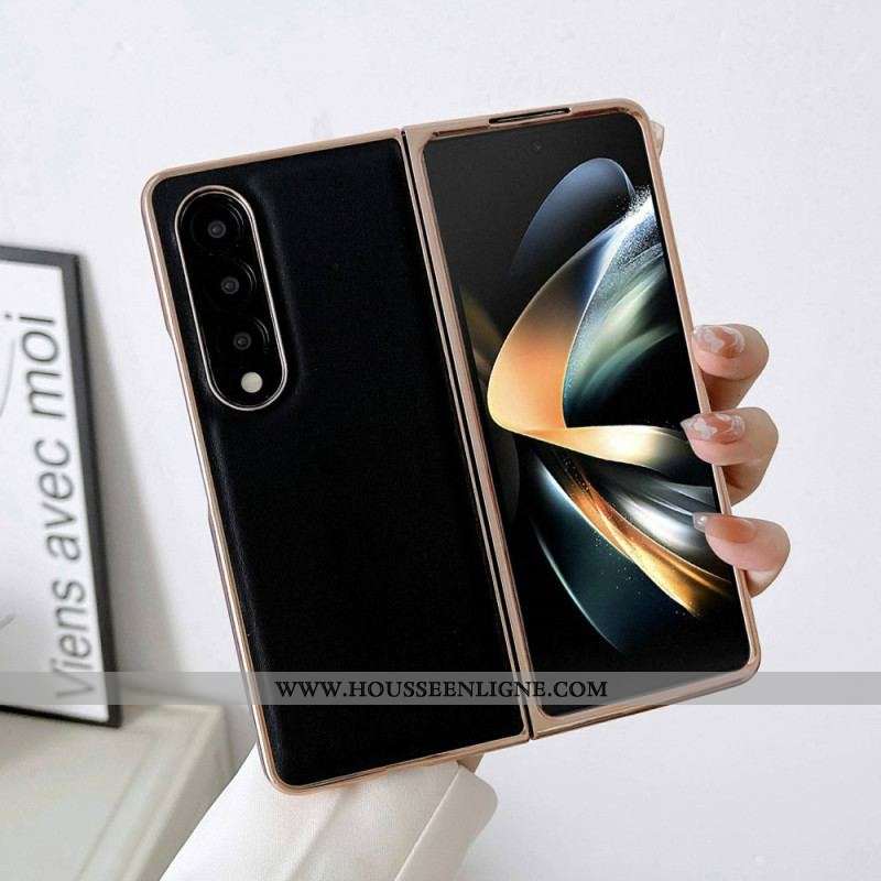 Coque Samsung Galaxy Z Fold 4 Simili Cuir Premium Uni