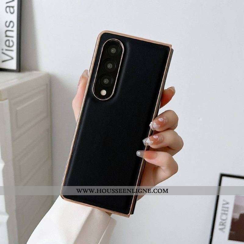 Coque Samsung Galaxy Z Fold 4 Simili Cuir Premium Uni