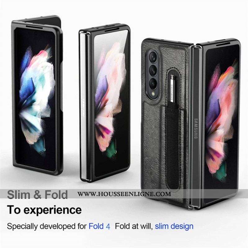 Coque Samsung Galaxy Z Fold 4 Simili Cuir Stylet