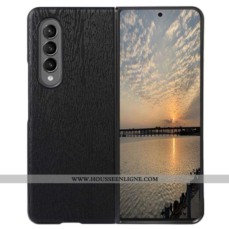 Coque Samsung Galaxy Z Fold 4 Simili Cuir Texture Bois