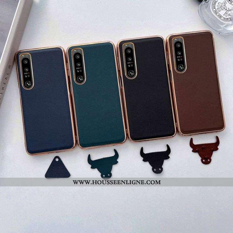 Coque Sony Xperia 1 IV Véritable Cuir Color