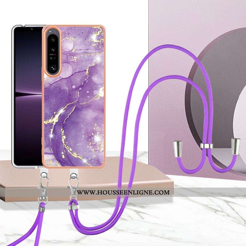 Coque Sony Xperia 1 IV à Cordon Marbre