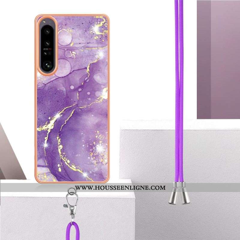 Coque Sony Xperia 1 IV à Cordon Marbre