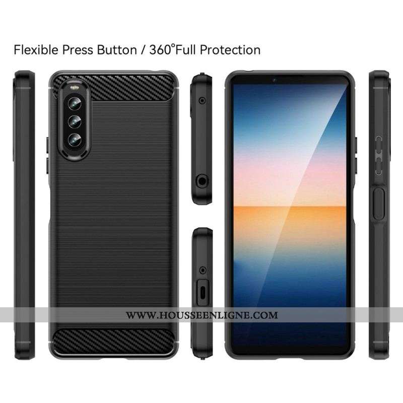 Coque Sony Xperia 10 IV Fibre Carbone Brossée