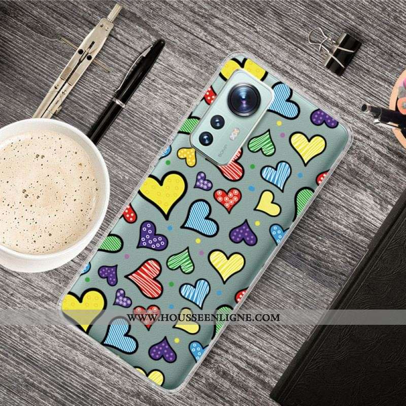 Coque  Xiaomi 12 / 12X  Coeurs Multicolores