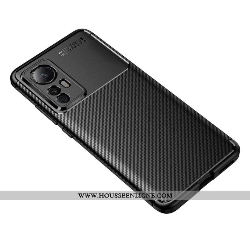 Coque  Xiaomi 12 / 12X Flexible Texture Fibre Carbone