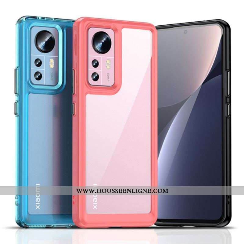 Coque Xiaomi 12 / 12X Transparente avec Contours Colorés