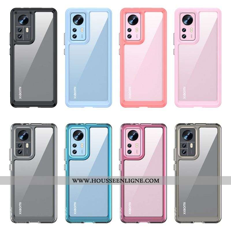 Coque Xiaomi 12 / 12X Transparente avec Contours Colorés