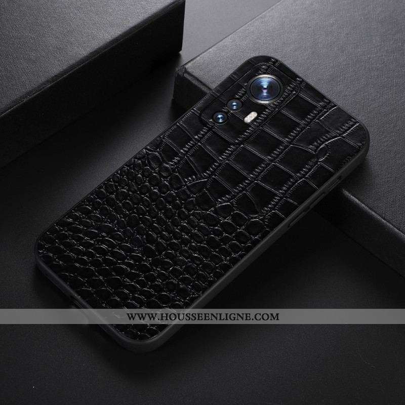 Coque  Xiaomi 12 / 12X  Véritable Cuir Texture Crocodile