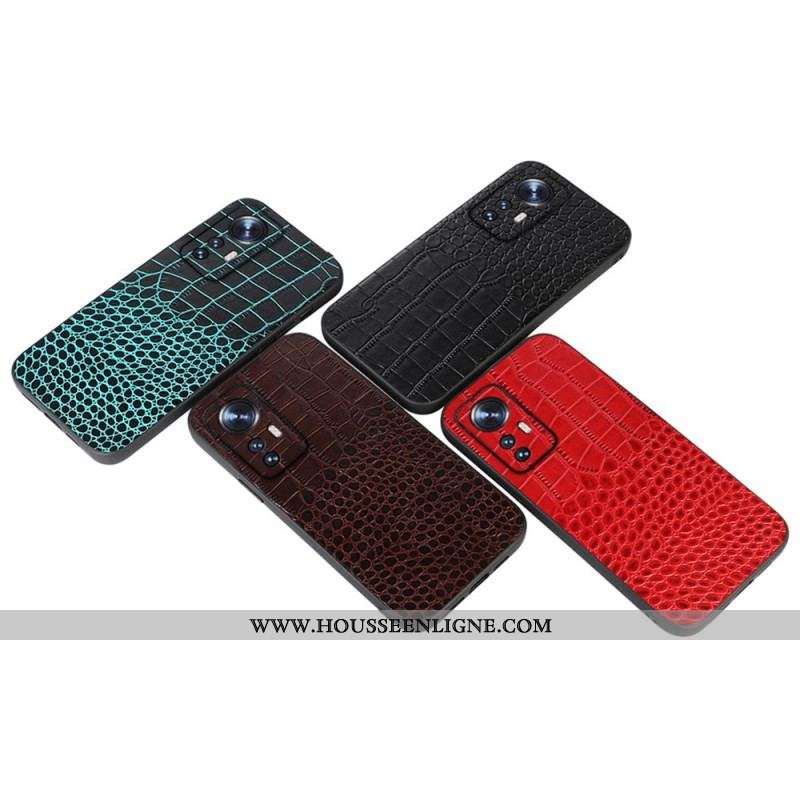 Coque  Xiaomi 12 / 12X  Véritable Cuir Texture Crocodile