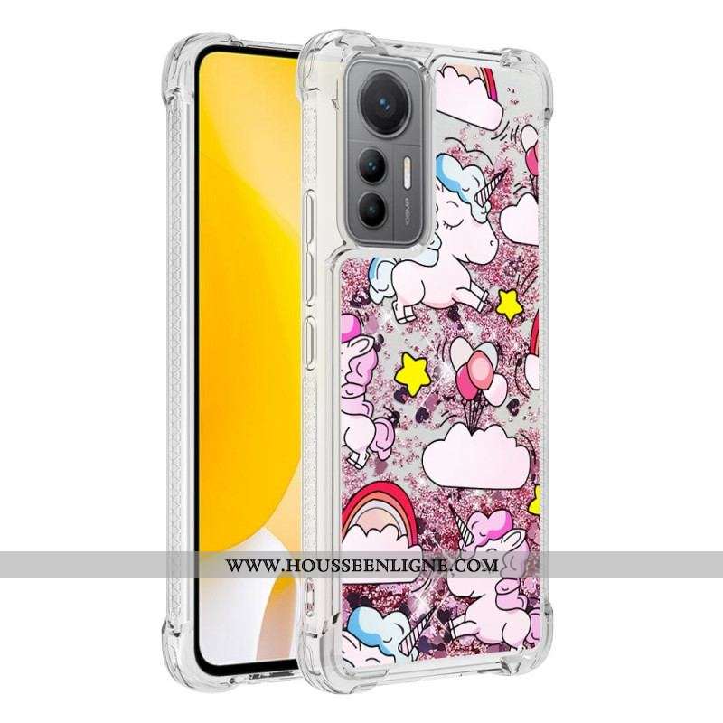 Coque Xiaomi 12 Lite Paillettes Licornes