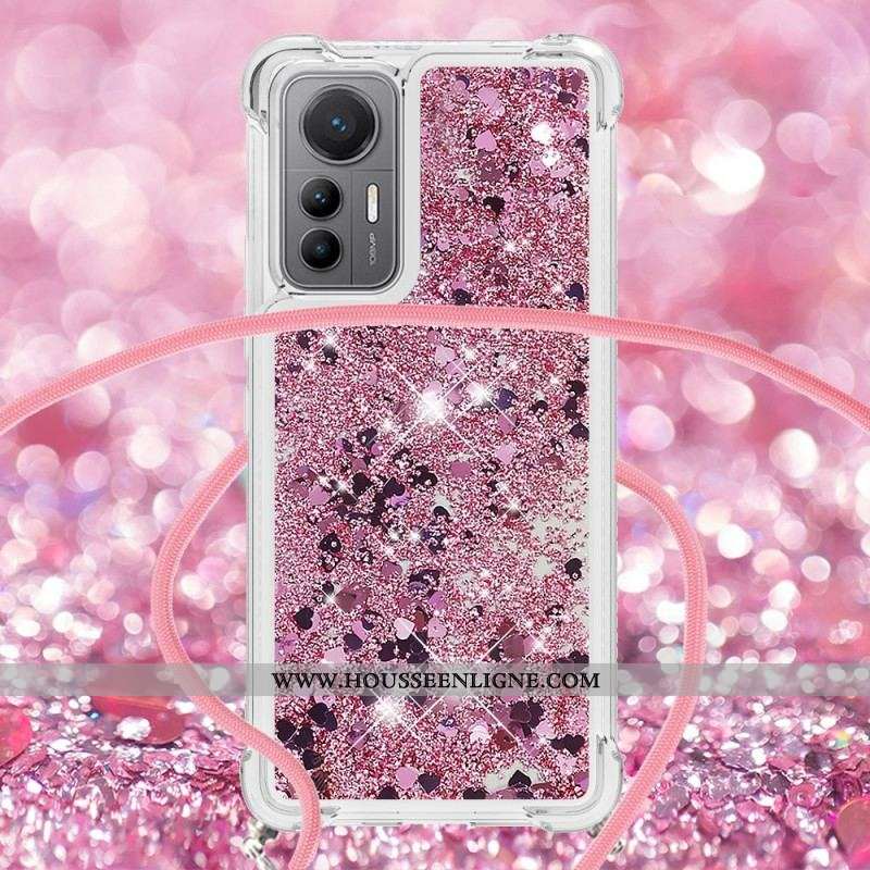 Coque Xiaomi 12 Lite à Cordon Paillettes Design